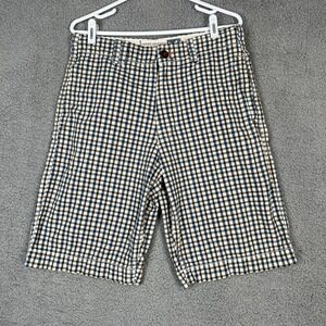 American Eagle Men's Longer Length Plaid Check Shorts sz 30 measures 31x11